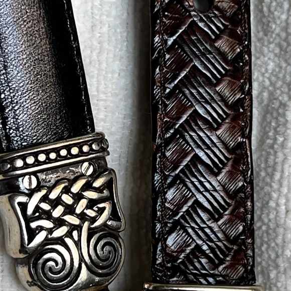 Reversible sterling silver/leather belt main image 8